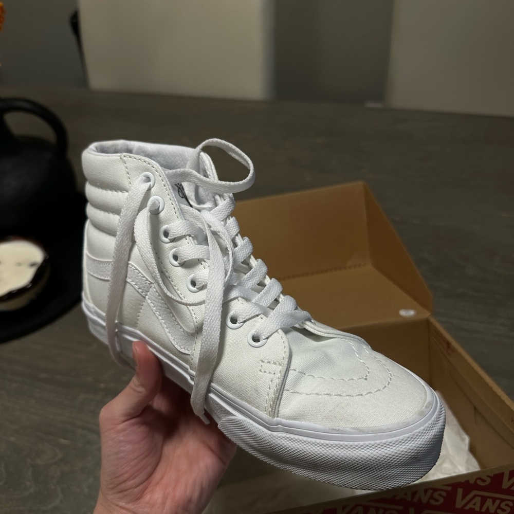 High top white vans